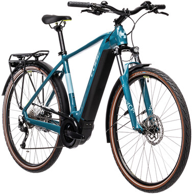 Bicicleta de viaje eléctrica CUBE TOURING HYBRID ONE 400 DIAMANT Azul 2021 0